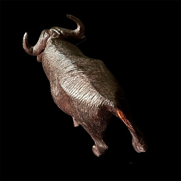 ηεψ African Cape Buffalo Vintage Solid Intricate Hand-Carved Namibian Waxed Wood - Picture 10 of 16